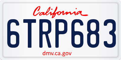 CA license plate 6TRP683