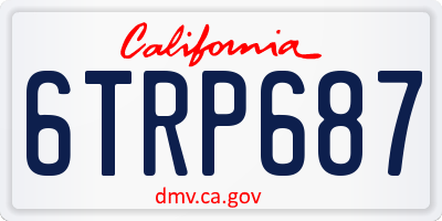 CA license plate 6TRP687