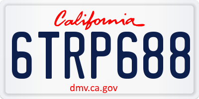 CA license plate 6TRP688