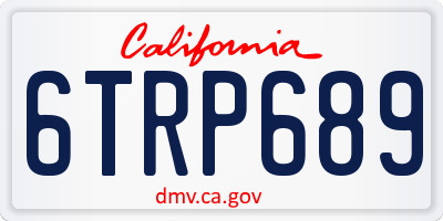 CA license plate 6TRP689