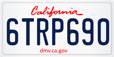 CA license plate 6TRP690