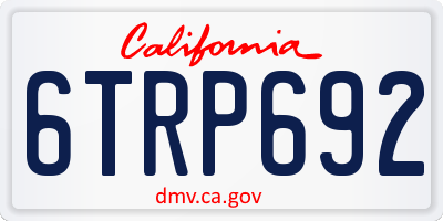 CA license plate 6TRP692