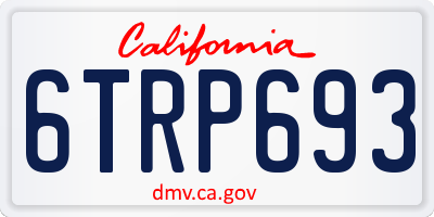 CA license plate 6TRP693