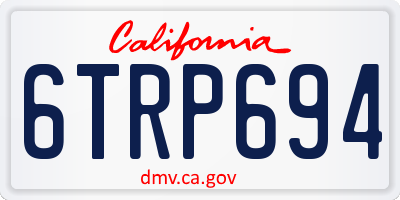 CA license plate 6TRP694