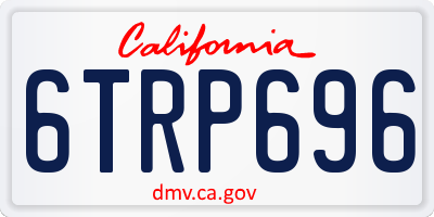 CA license plate 6TRP696