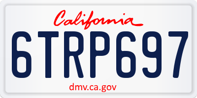 CA license plate 6TRP697