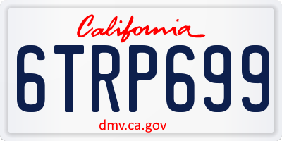 CA license plate 6TRP699