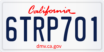CA license plate 6TRP701