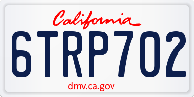 CA license plate 6TRP702