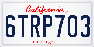 CA license plate 6TRP703