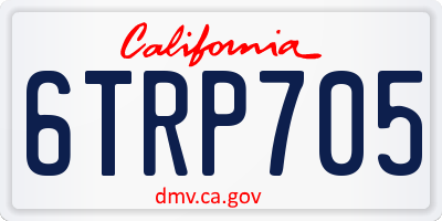 CA license plate 6TRP705