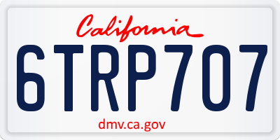 CA license plate 6TRP707