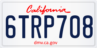 CA license plate 6TRP708