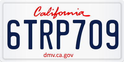 CA license plate 6TRP709
