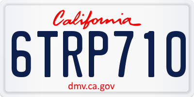 CA license plate 6TRP710