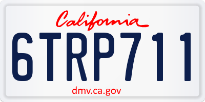 CA license plate 6TRP711