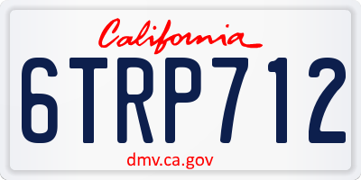 CA license plate 6TRP712