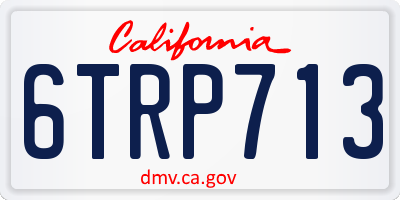 CA license plate 6TRP713