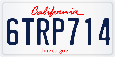 CA license plate 6TRP714