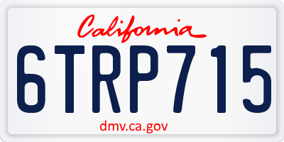 CA license plate 6TRP715