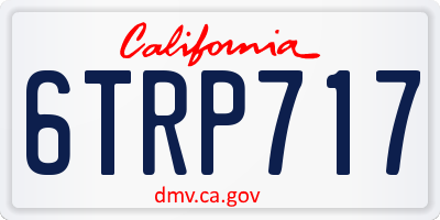 CA license plate 6TRP717
