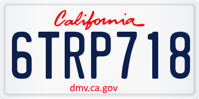 CA license plate 6TRP718