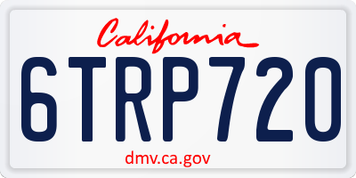 CA license plate 6TRP720