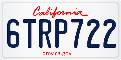 CA license plate 6TRP722