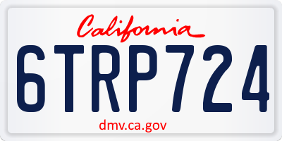 CA license plate 6TRP724