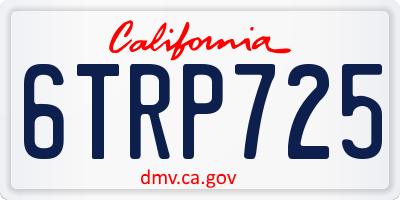 CA license plate 6TRP725