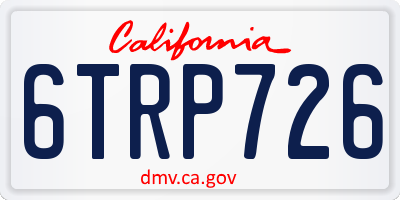 CA license plate 6TRP726