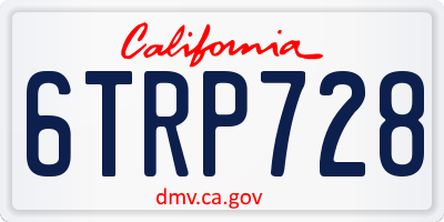 CA license plate 6TRP728