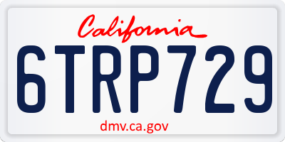CA license plate 6TRP729