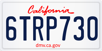 CA license plate 6TRP730