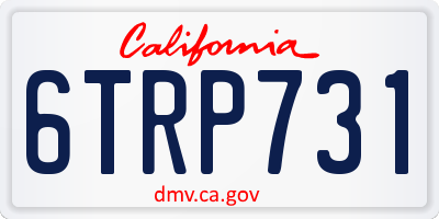CA license plate 6TRP731