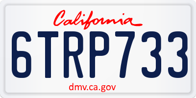 CA license plate 6TRP733