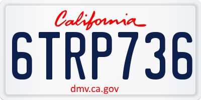 CA license plate 6TRP736