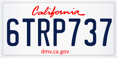 CA license plate 6TRP737