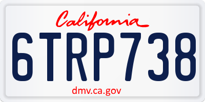 CA license plate 6TRP738