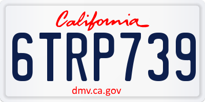 CA license plate 6TRP739