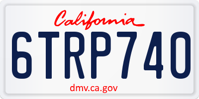 CA license plate 6TRP740