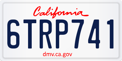 CA license plate 6TRP741