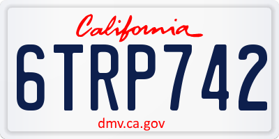 CA license plate 6TRP742