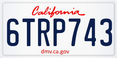 CA license plate 6TRP743