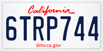 CA license plate 6TRP744