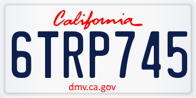 CA license plate 6TRP745