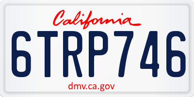 CA license plate 6TRP746