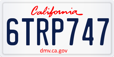 CA license plate 6TRP747