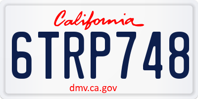 CA license plate 6TRP748