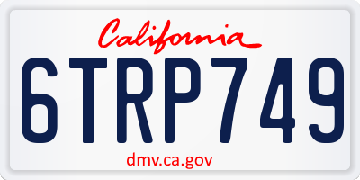CA license plate 6TRP749